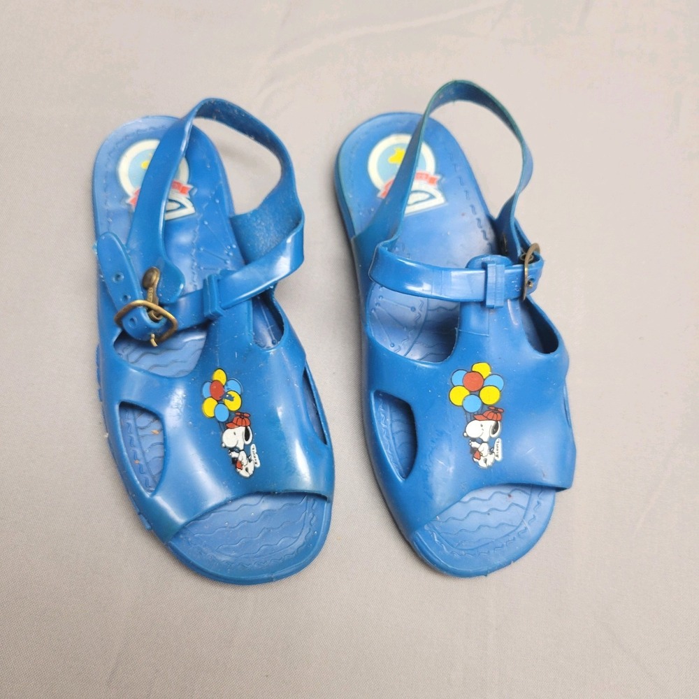 Vintage 1958 Snoopy And Woodstock Sandal Blue Size Kids 7/8 **As Is**